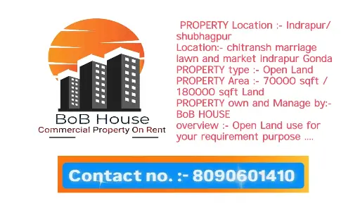 BoB HOUSE OPEN LAND ON RENT 